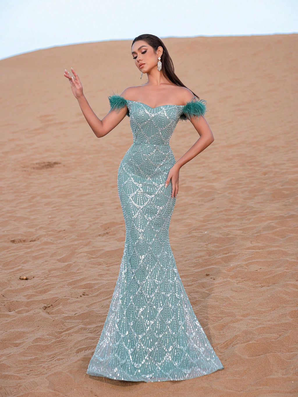 Elegant Mermaid Hem Beaded Formal Dresses & Evening Gowns