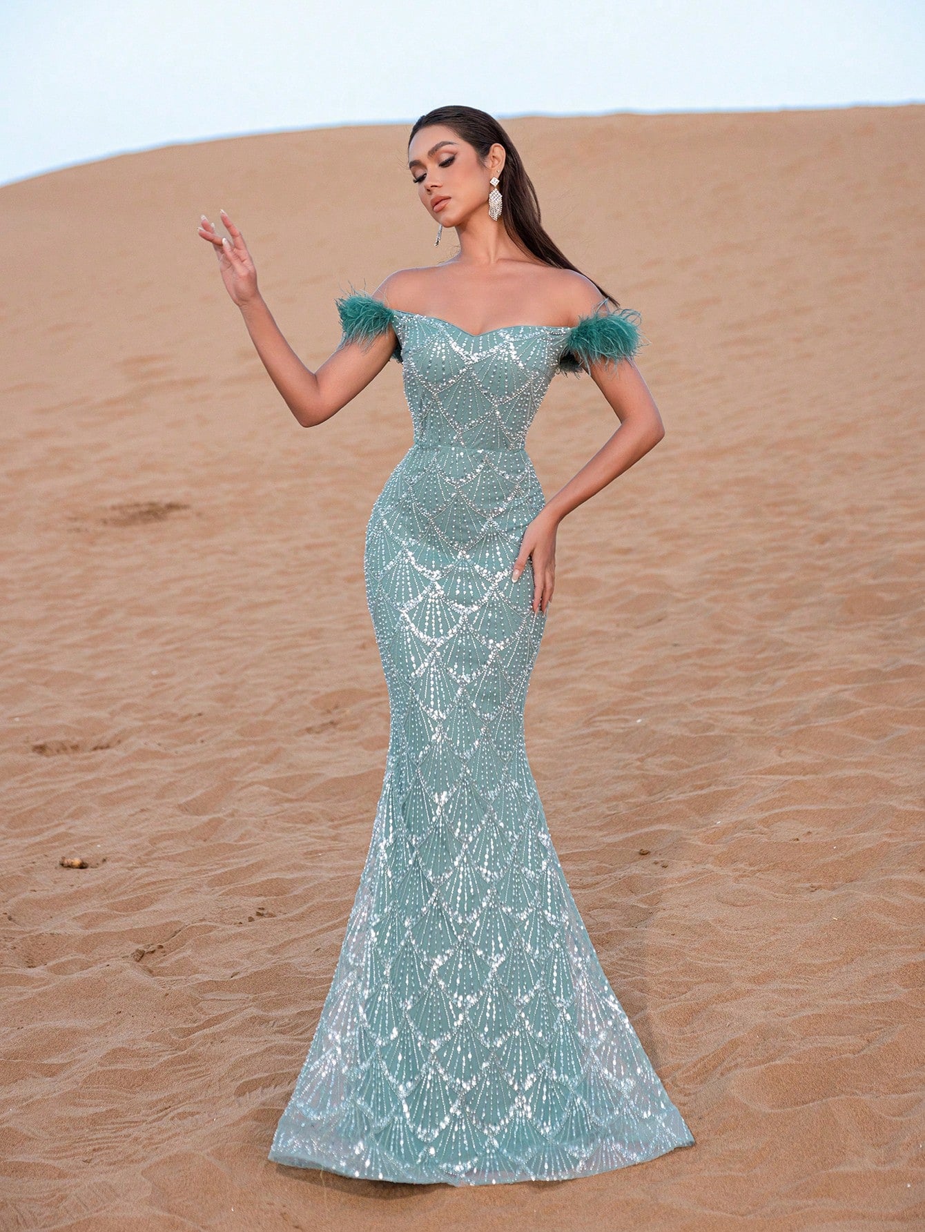 Elegant Mermaid Hem Beaded Formal Dresses & Evening Gowns