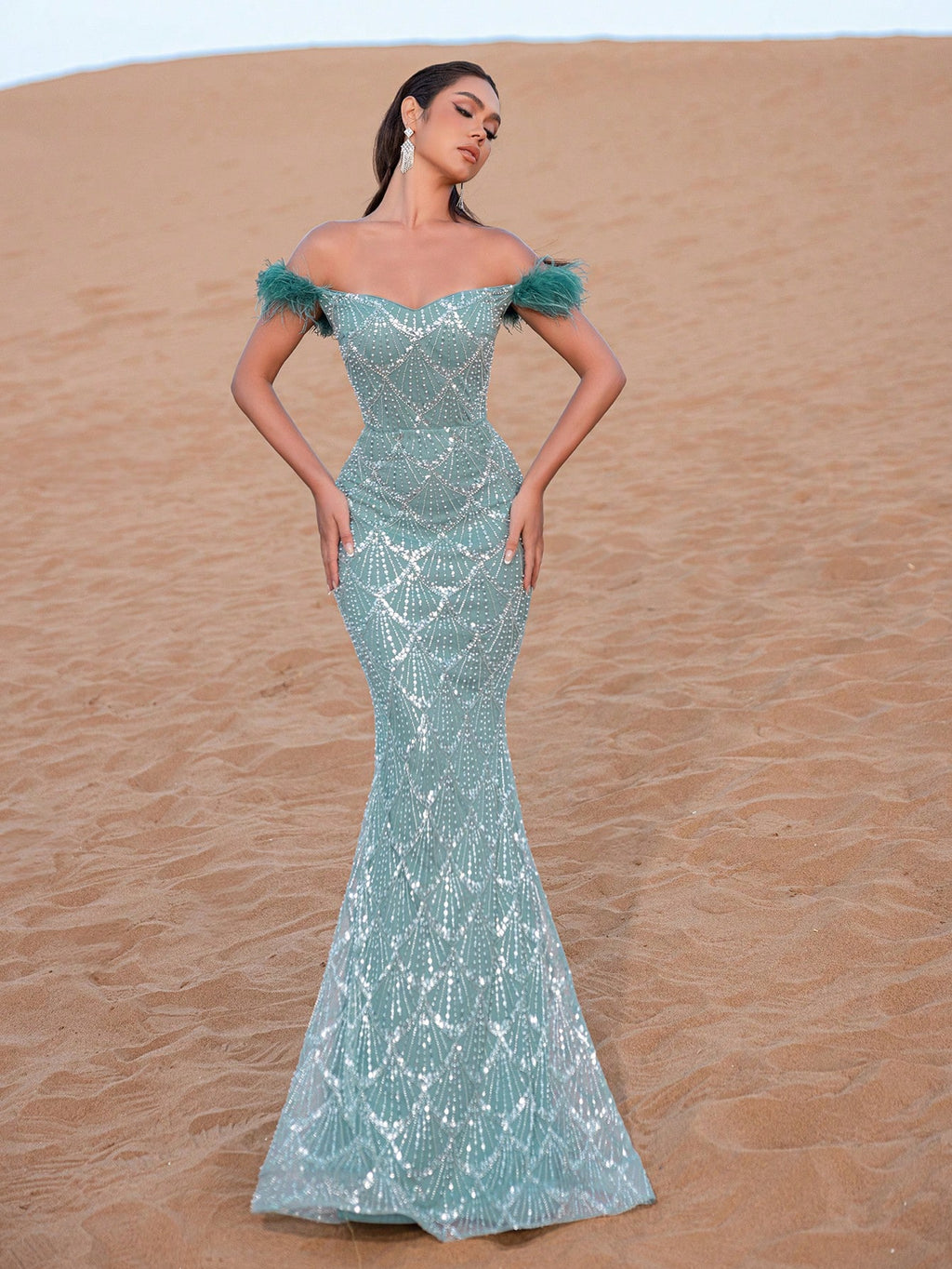 Elegant Mermaid Hem Beaded Formal Dresses & Evening Gowns