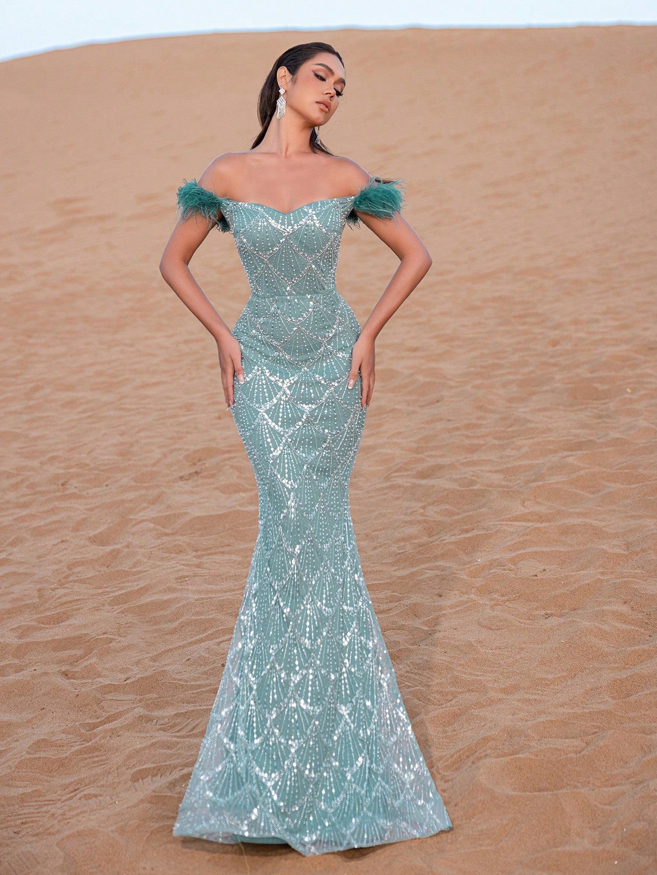 Elegant Mermaid Hem Beaded Formal Dresses & Evening Gowns