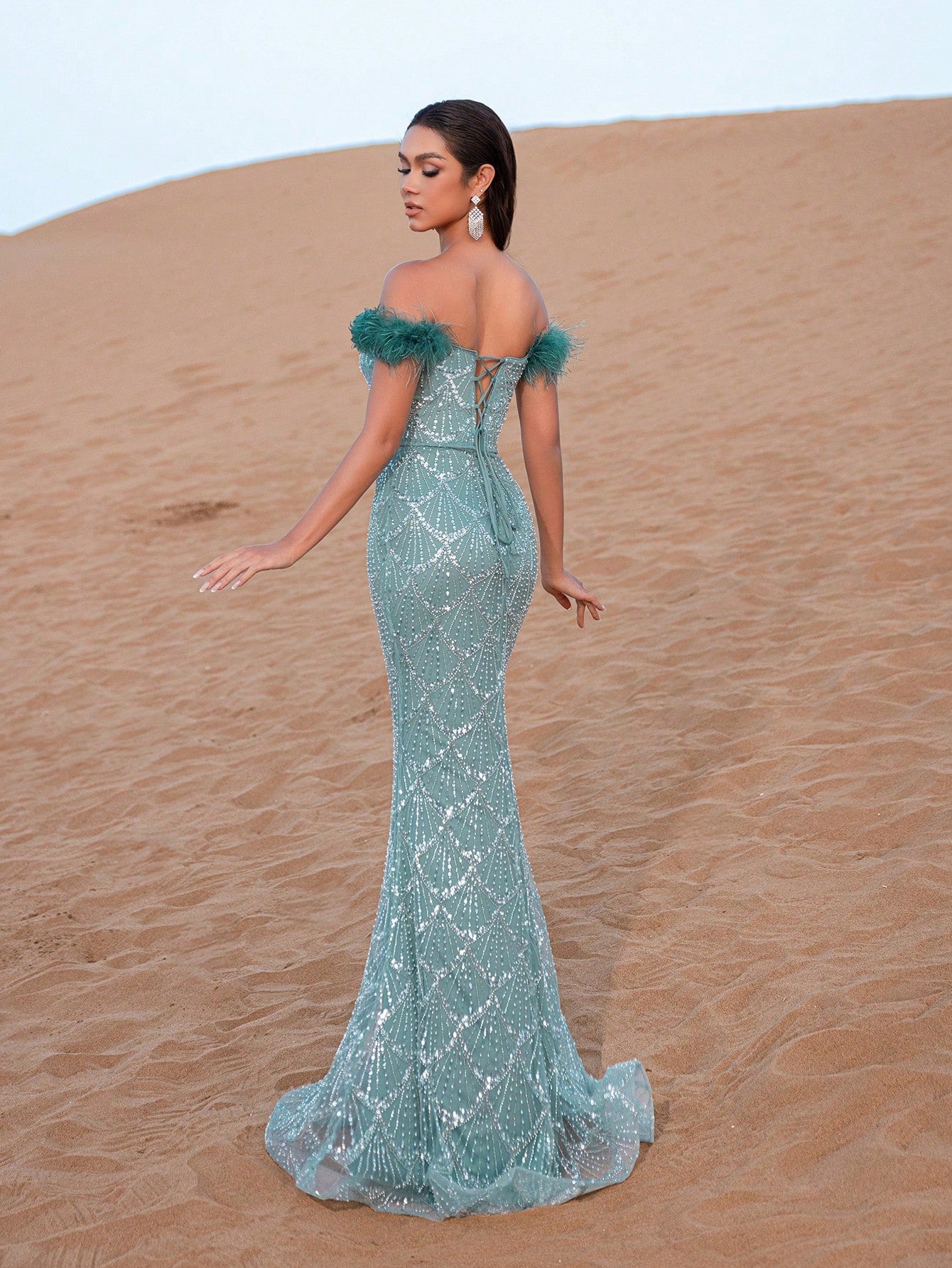 Elegant Mermaid Hem Beaded Formal Dresses & Evening Gowns