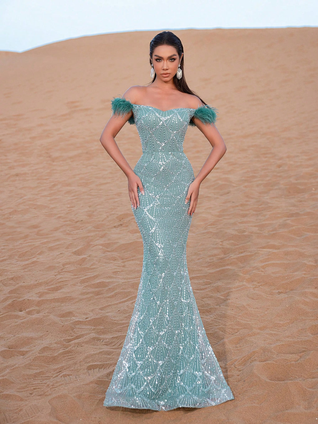 Elegant Mermaid Hem Beaded Formal Dresses & Evening Gowns
