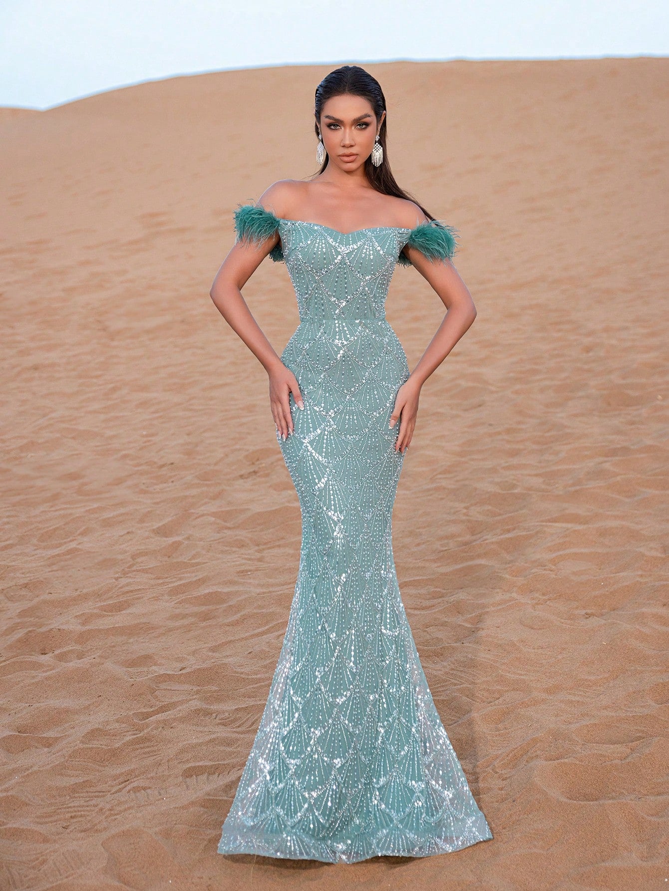 Elegant Mermaid Hem Beaded Formal Dresses & Evening Gowns