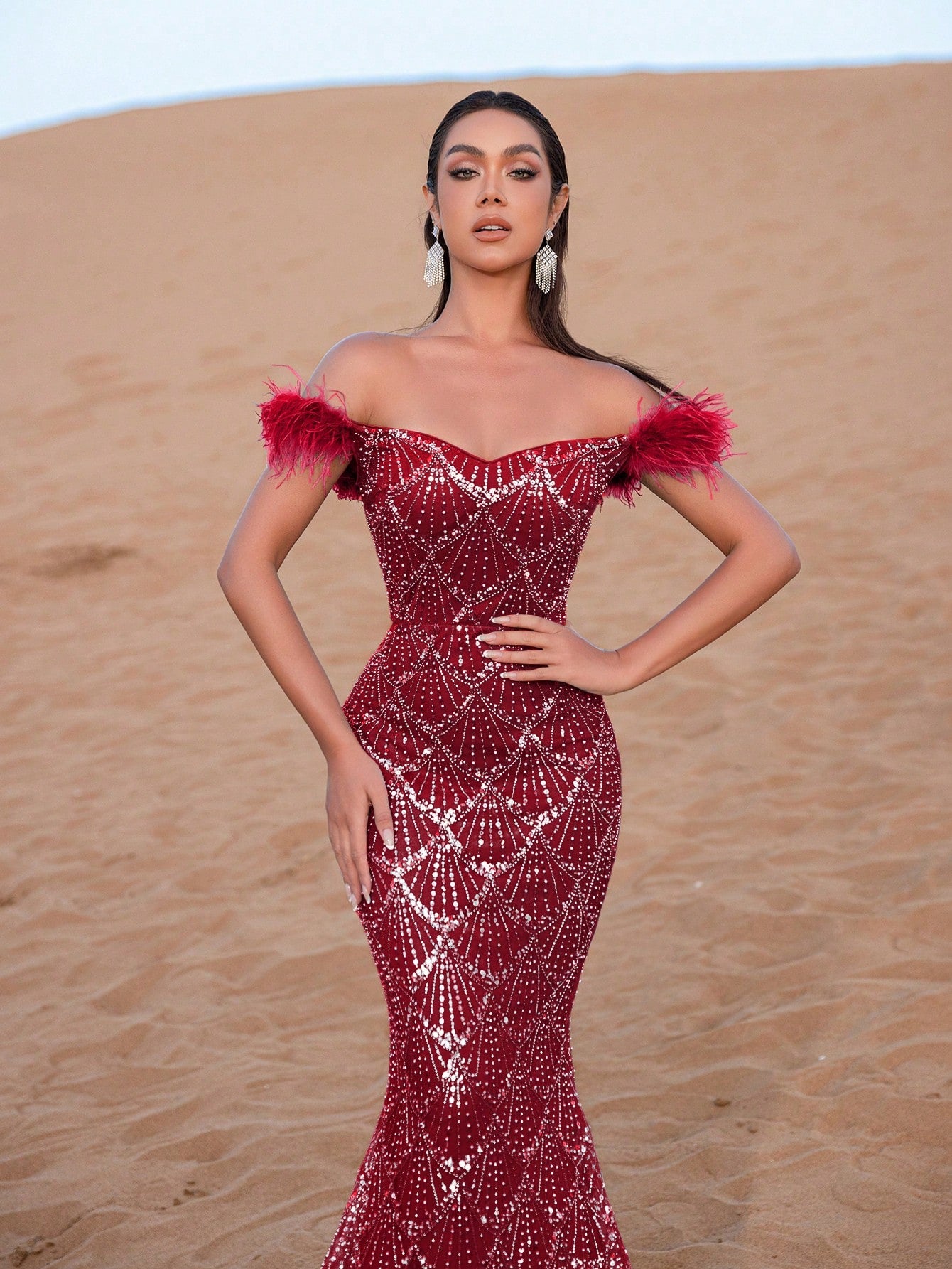 Elegant Mermaid Hem Beaded Formal Dresses & Evening Gowns