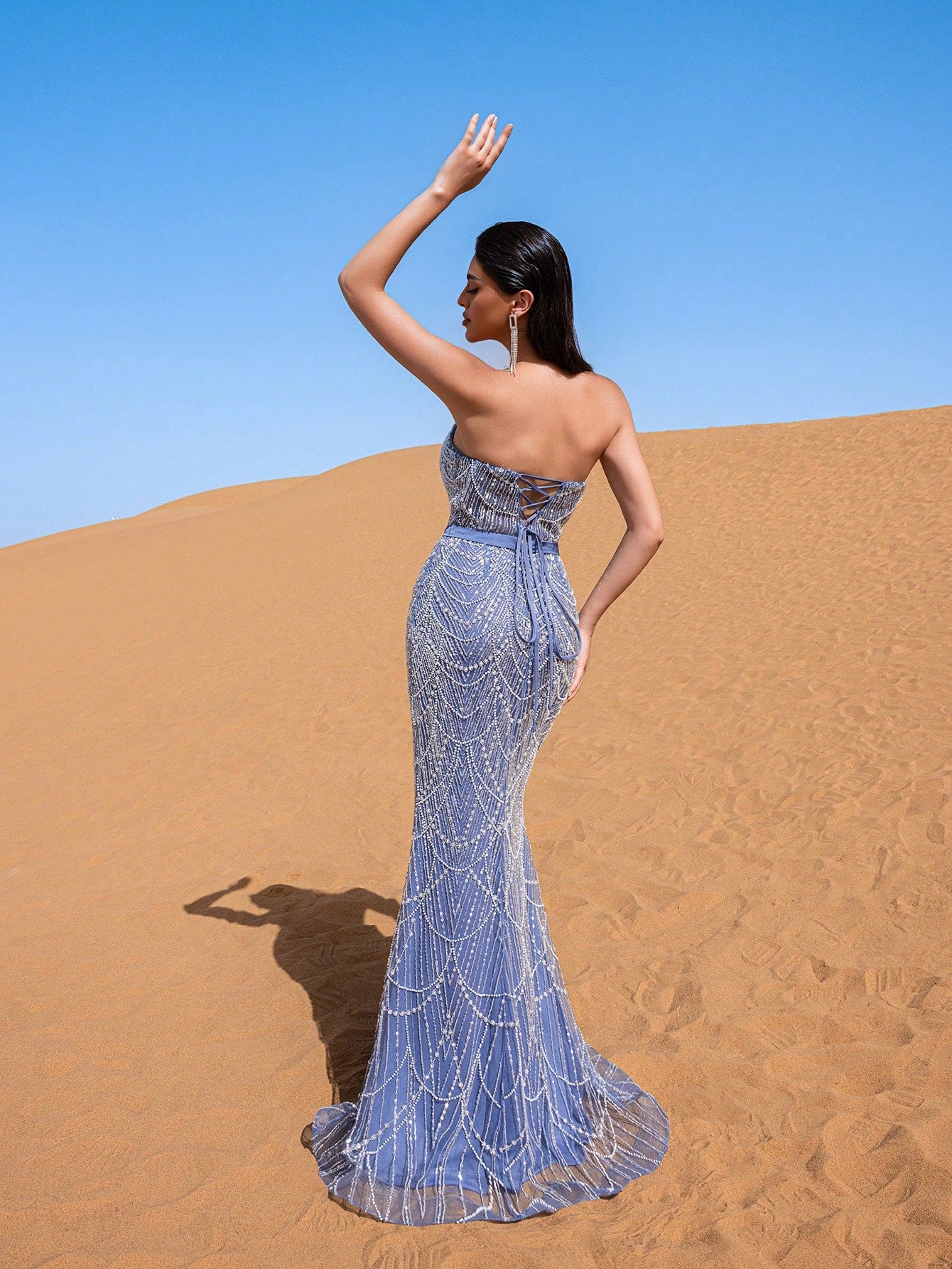 Gorgeous Mermaid Hem Beaded Sequin Strapless Party Dress & Beaded Formal Dresses & Evening Gowns