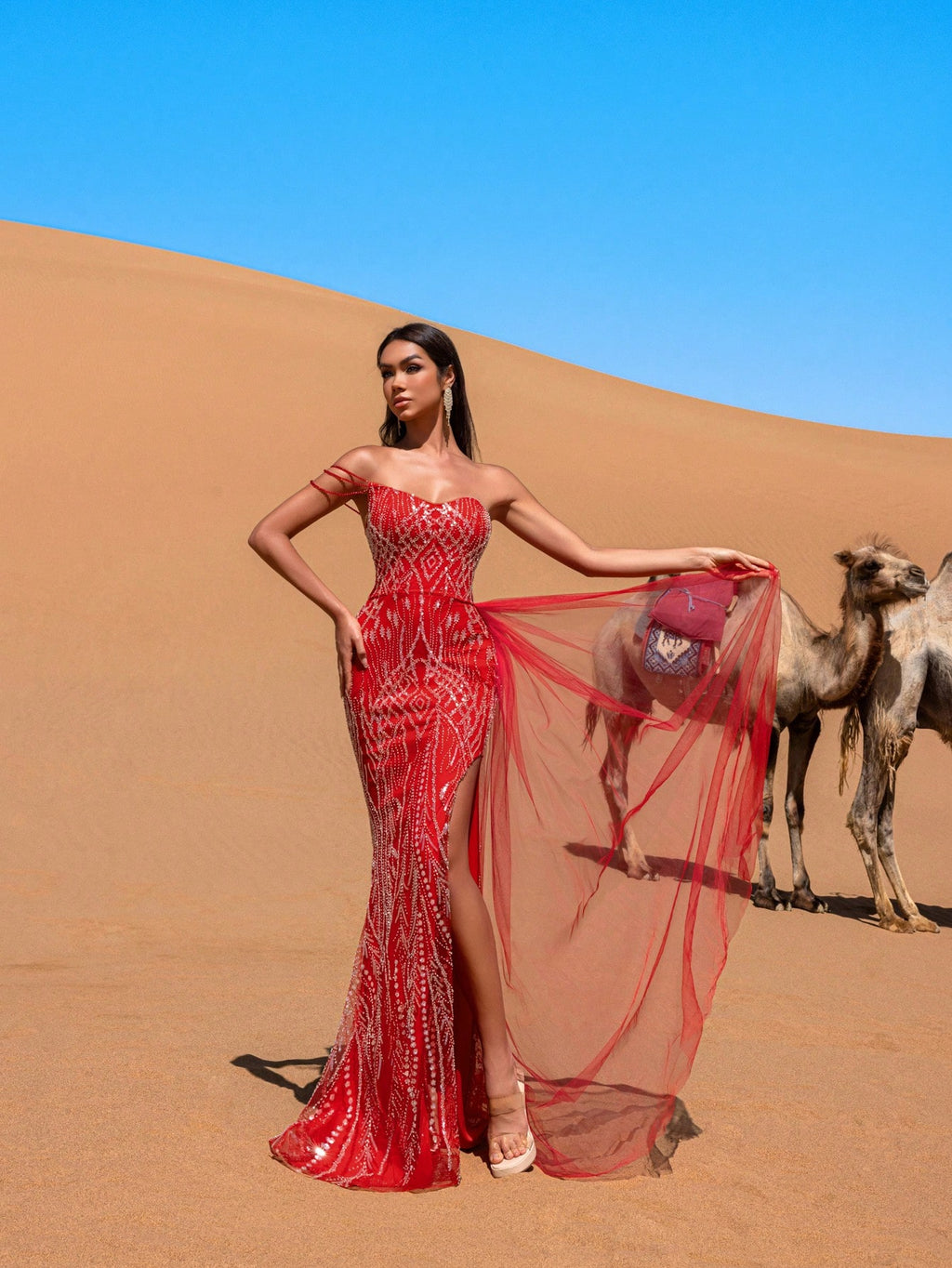Gorgeous Split Thigh Beaded Formal Dresses & Evening Gowns