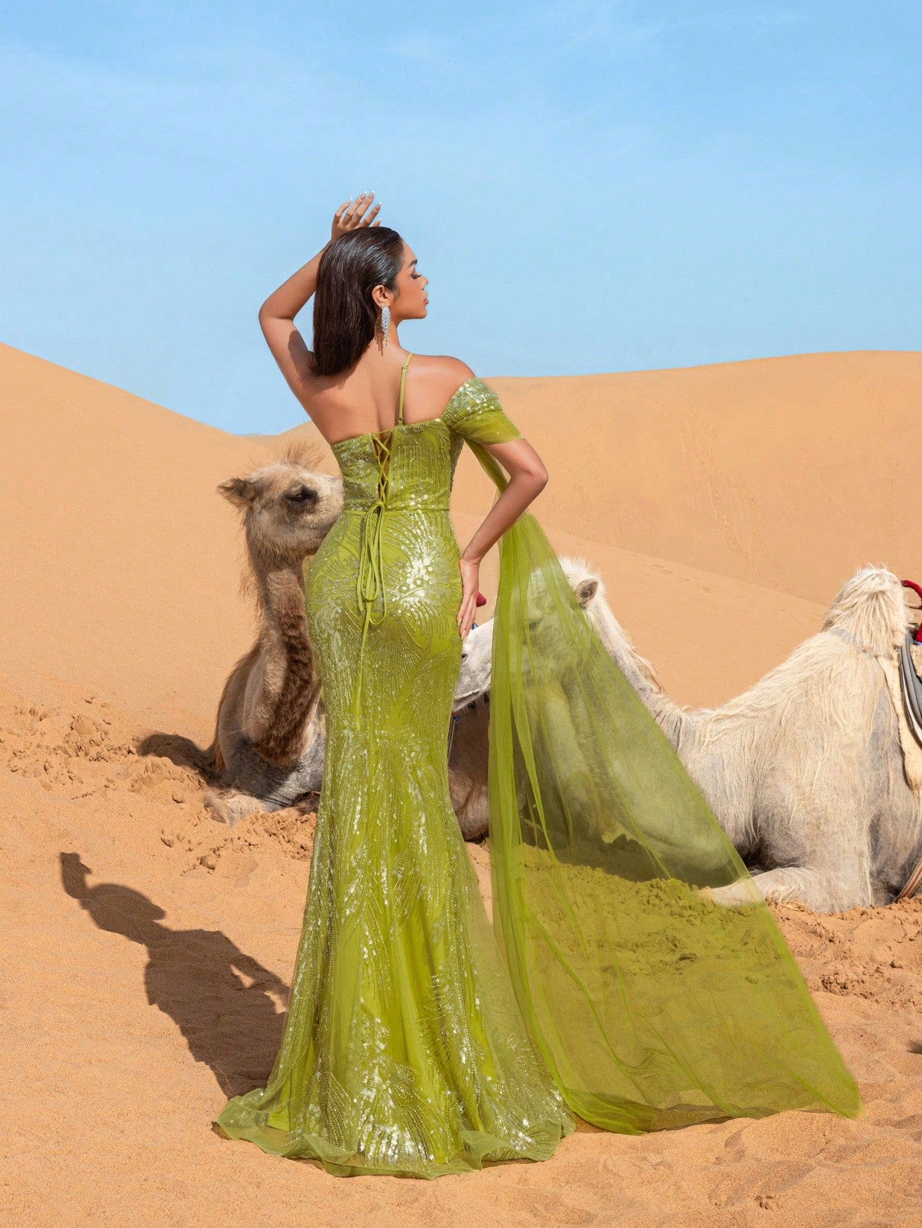 Gorgeous Asymmetrical Neck Mermaid Hem Beaded Formal Dresses & Evening Gowns