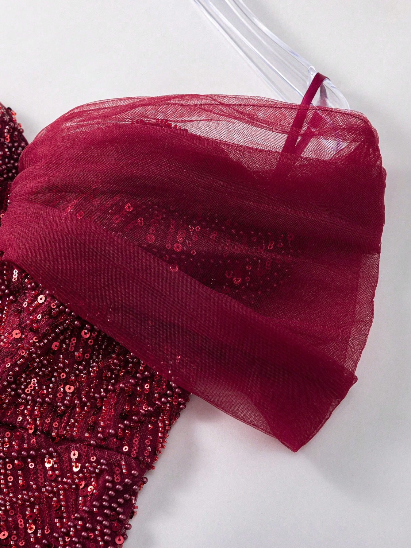 Asymmetrical One Shoulder Draped Side Sequin Prom Beaded Formal Dresses & Evening Gowns Dress & Embellished Dress