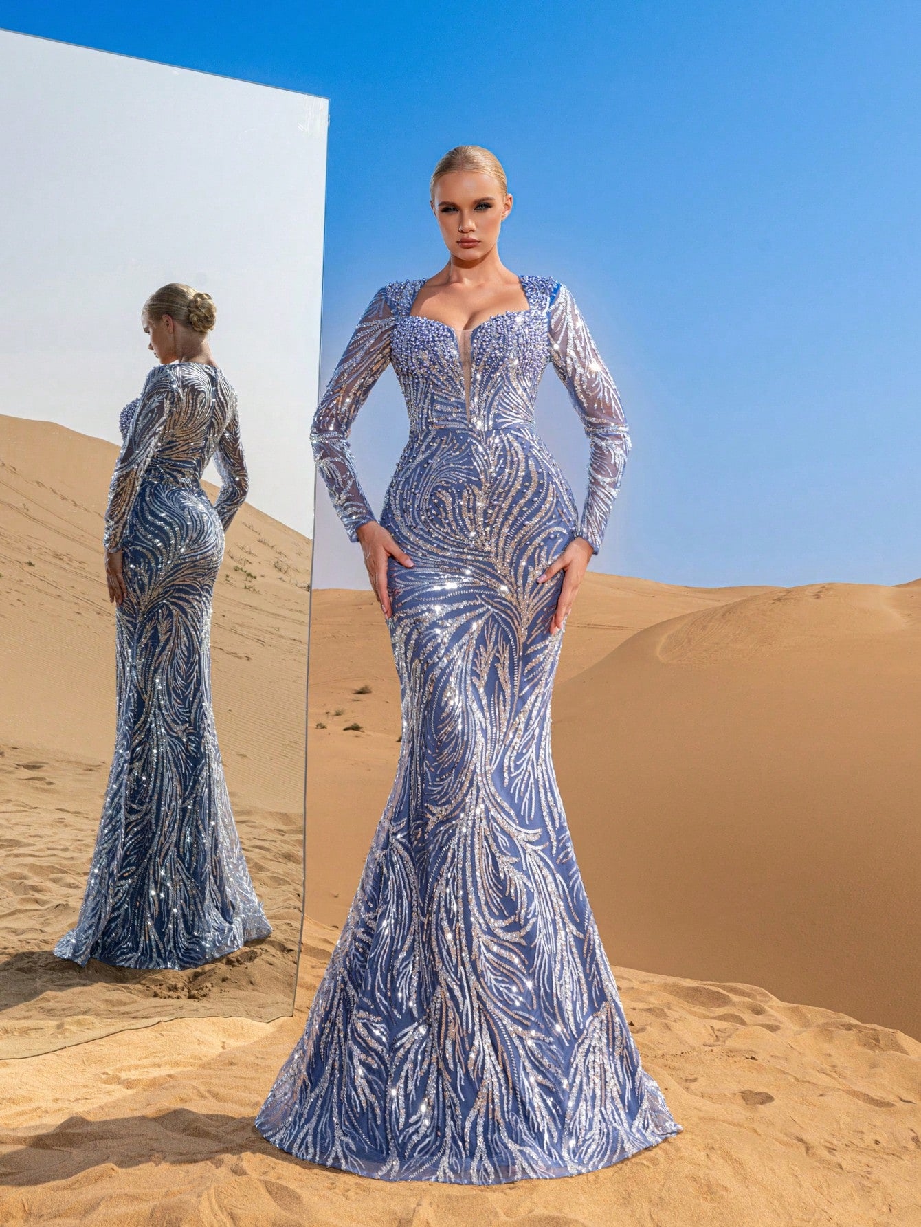 Gorgeous Sweetheart Neck Mermaid Beaded Formal Dresses & Evening Gowns