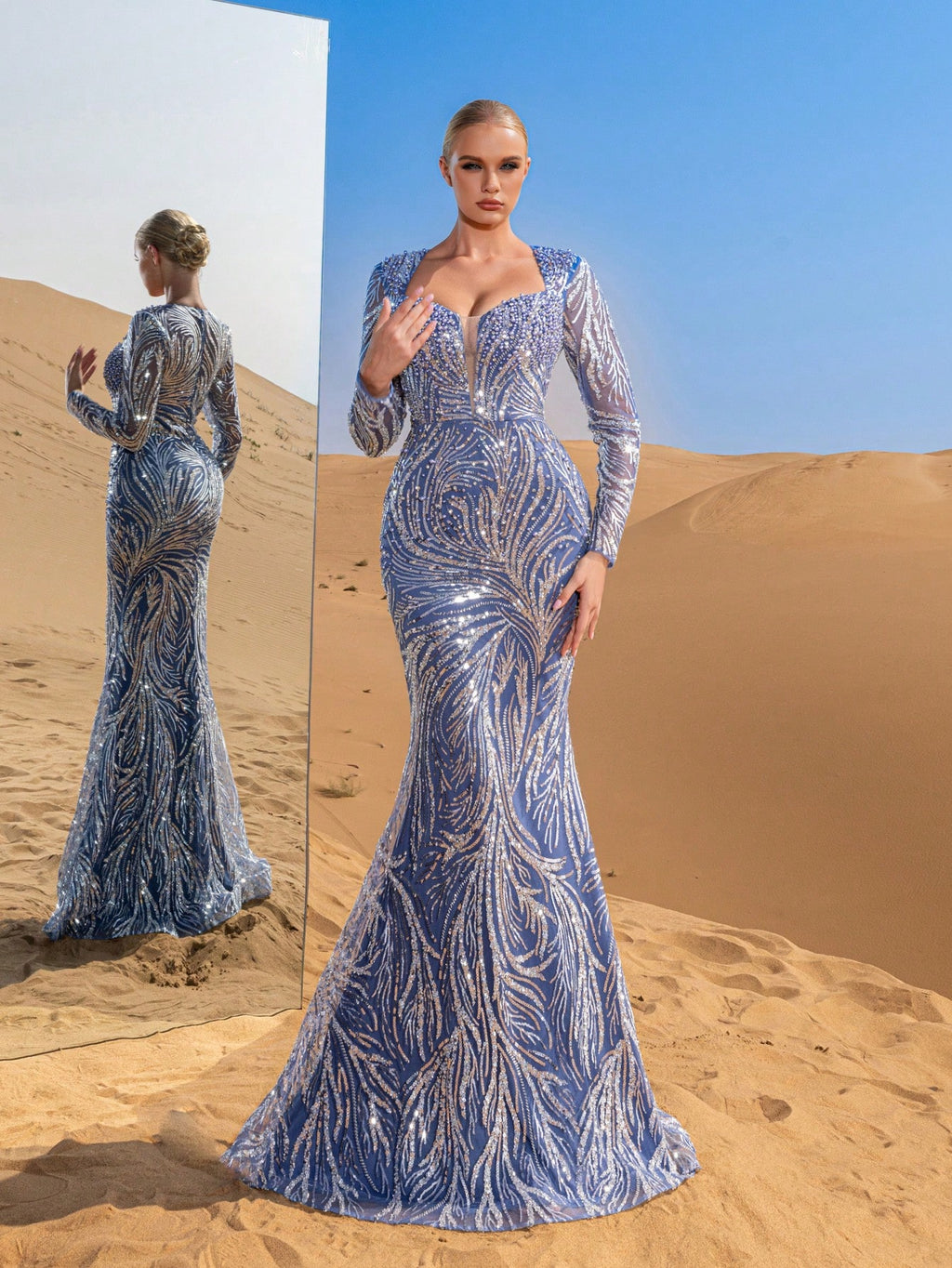 Gorgeous Sweetheart Neck Mermaid Beaded Formal Dresses & Evening Gowns