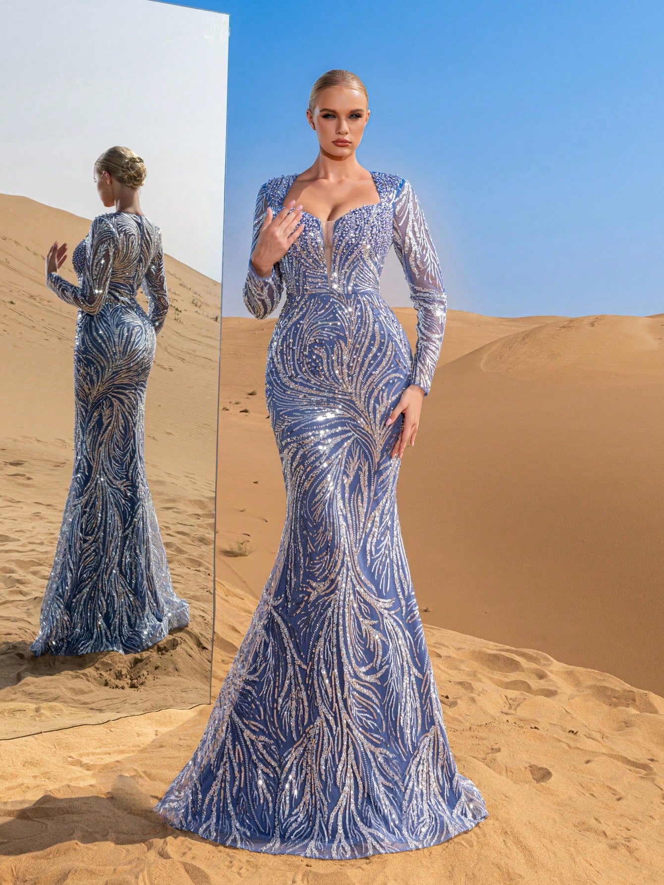 Gorgeous Sweetheart Neck Mermaid Beaded Formal Dresses & Evening Gowns