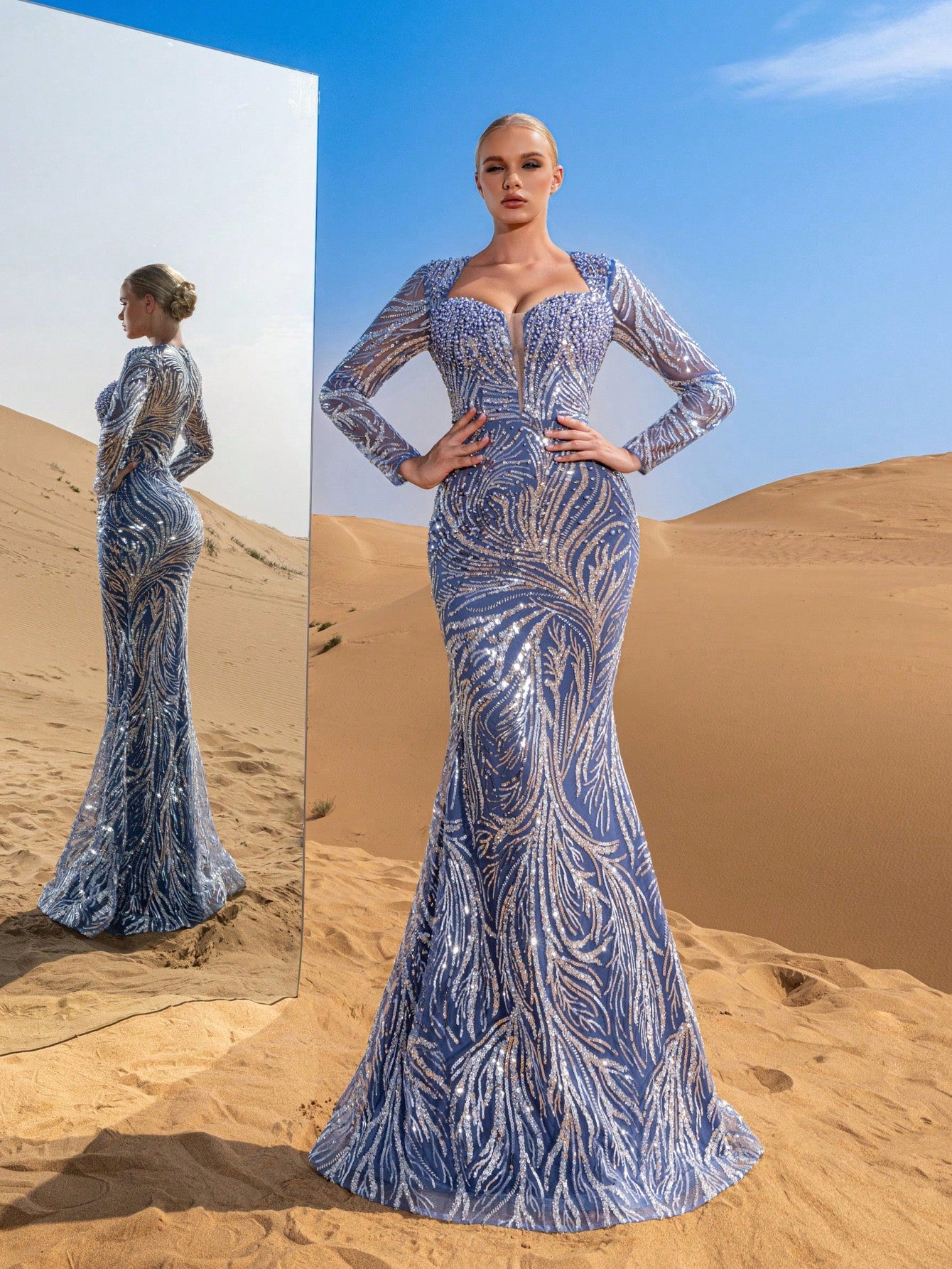 Gorgeous Sweetheart Neck Mermaid Beaded Formal Dresses & Evening Gowns