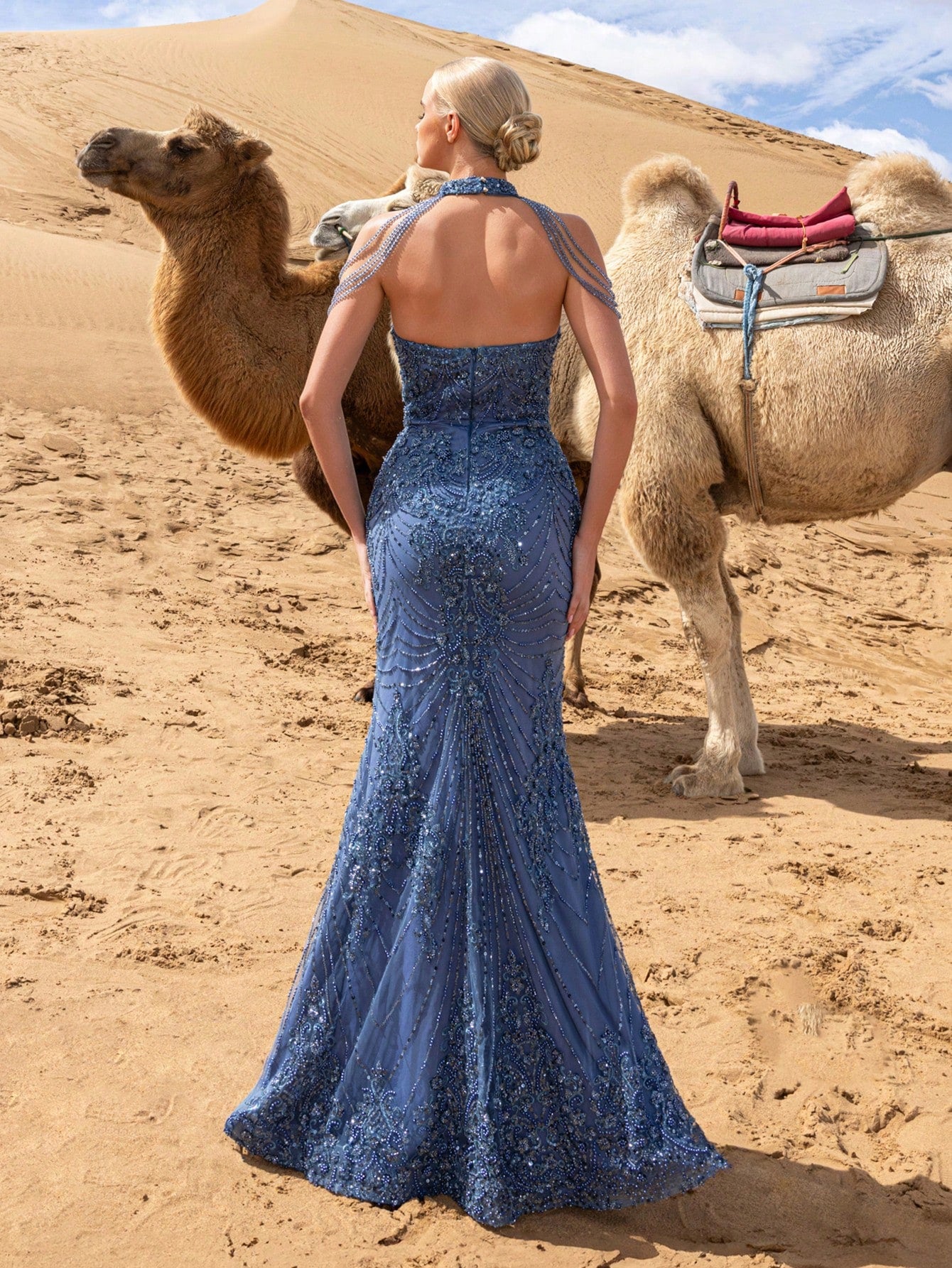 Gorgeous Chain Detail Mermaid Hem Graphic Sequin Beaded Formal Party Dresses & Evening Gowns