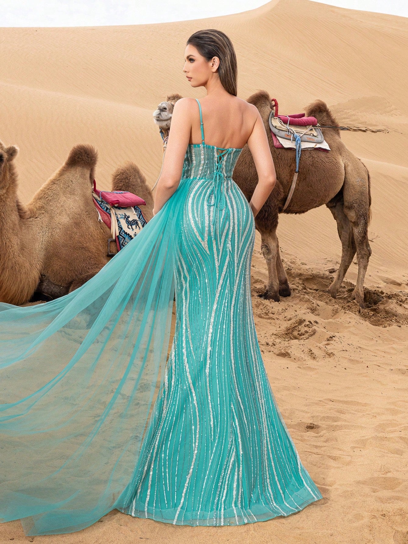 Luxury One Shoulder Split Thigh Beaded Formal Dresses & Evening Gowns