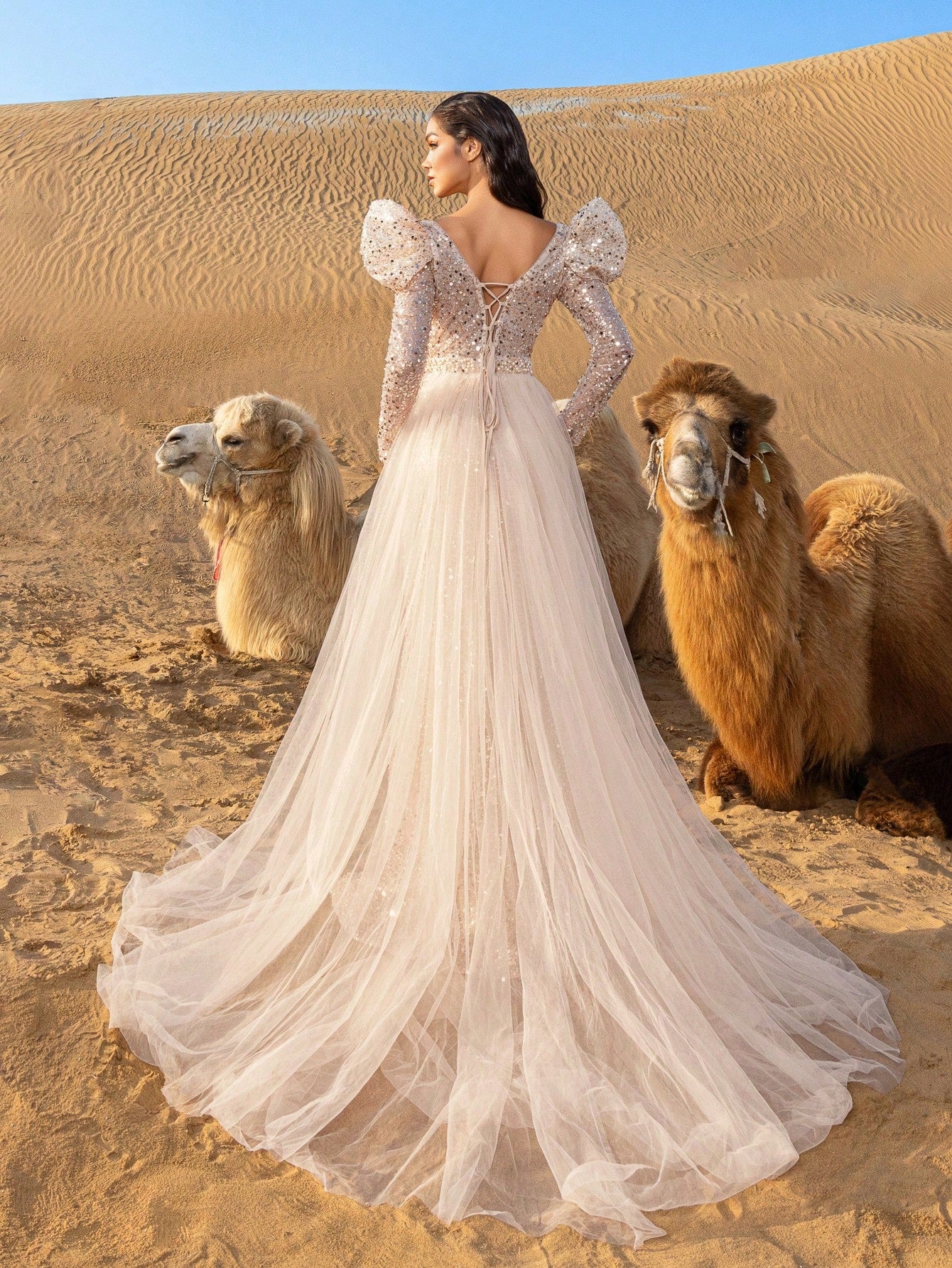 Gorgeous Square Collar Tulle Overlay Mermaid Hem Beaded Formal Dresses & Evening Gowns