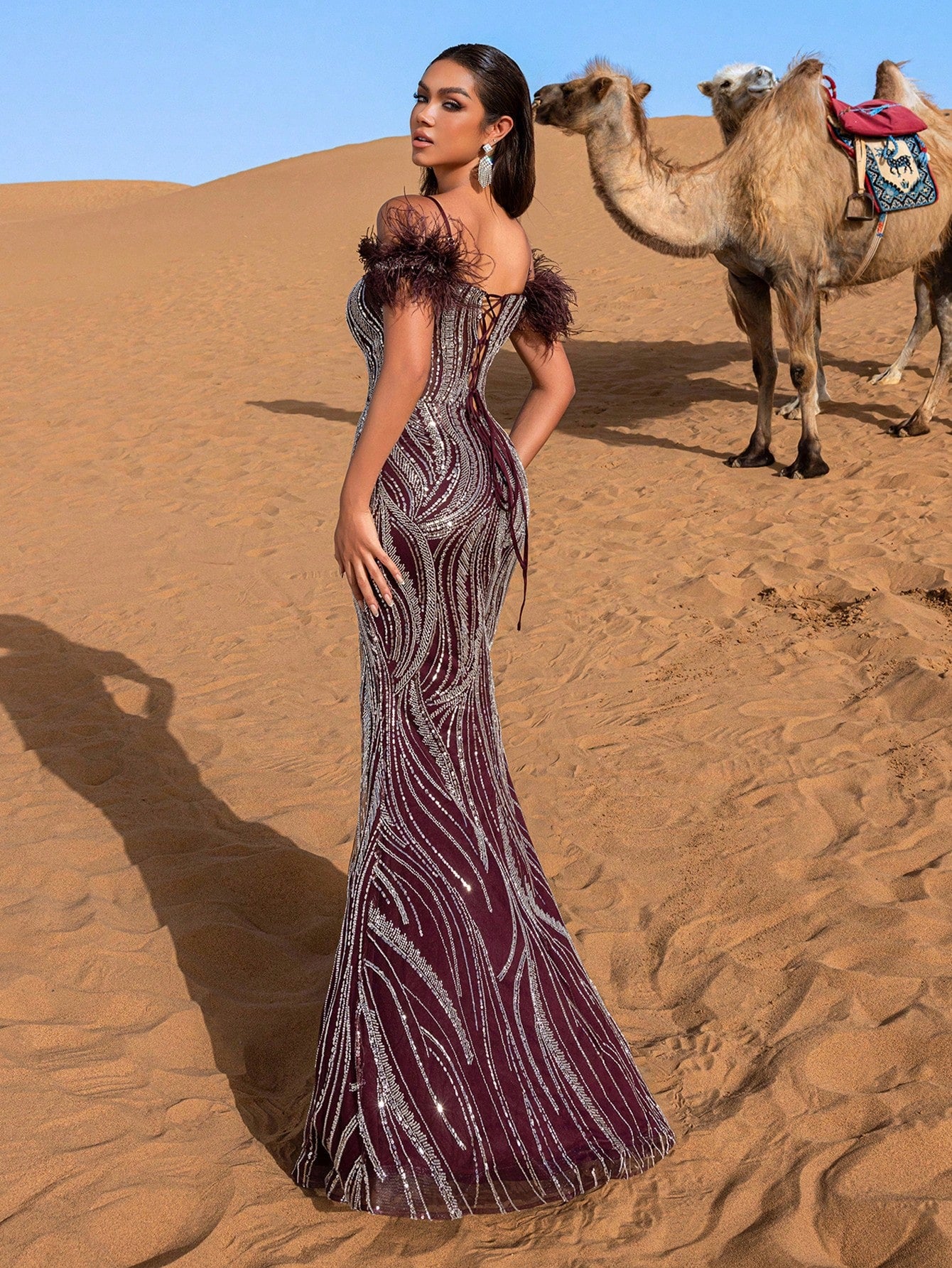 Gorgeous Lace Up Back Mermaid Hem Beaded Formal Cami Dresses & Evening Gowns