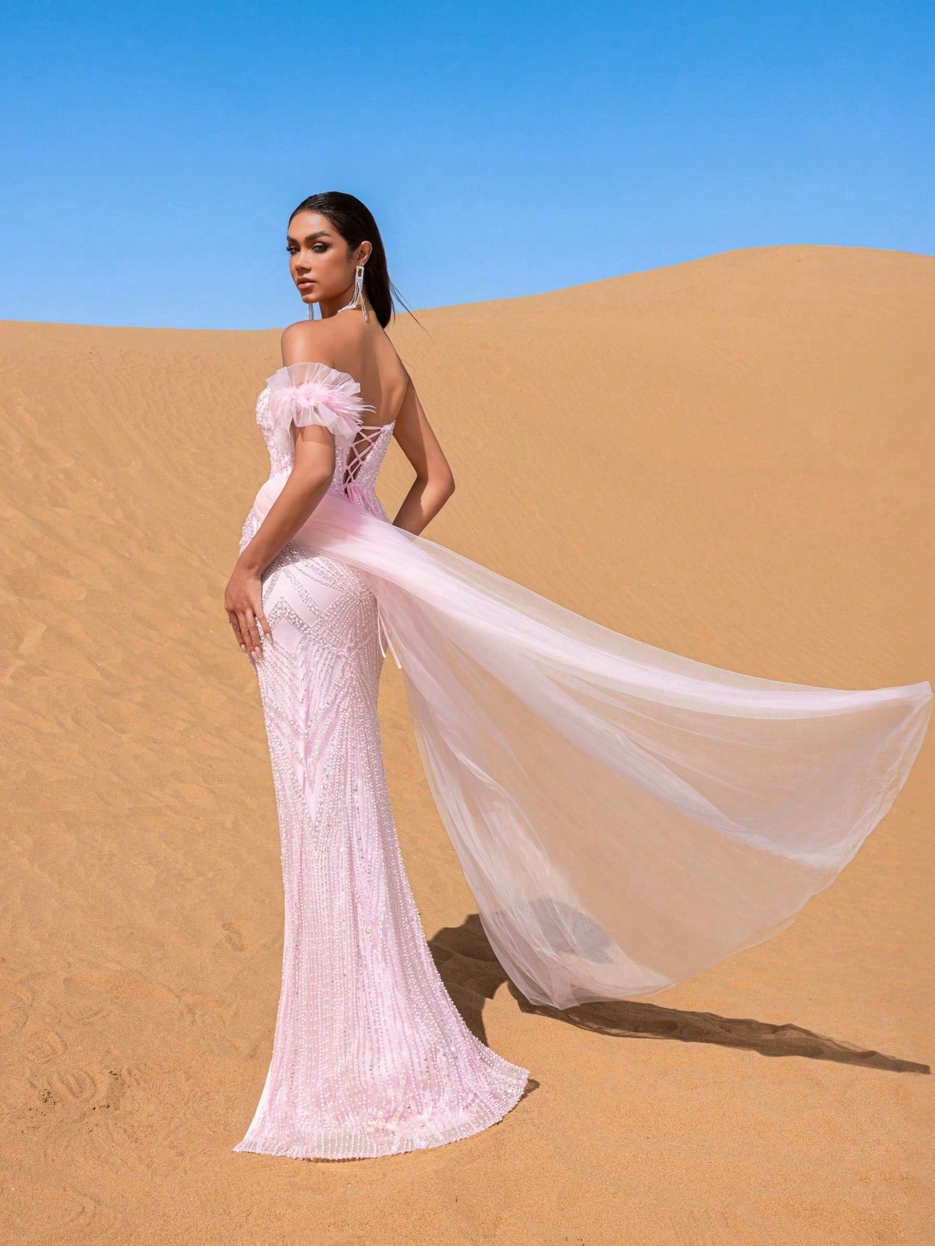 Luxury One-Shoulder Mermaid Evening Gown with High Side Slit, Flowing Train & Dramatic Silhouette
